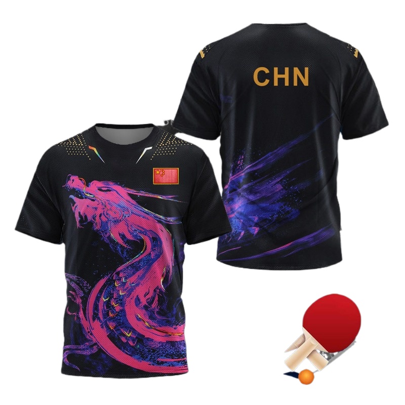 Table Tennis Zhang Jike - Kaus Grafis Tenis Meja CHINA Dragon