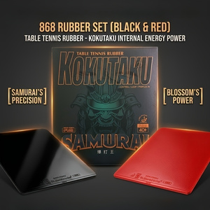 Table Tennis Racket - Kokutaku Sakura 868 Rubber Set, Karet