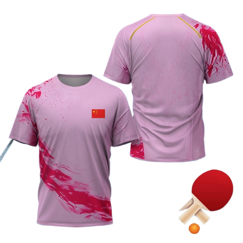 Kaus Grafis Tenis Meja CHINA D - Table Tennis Zhang Jike ulasan dan harga